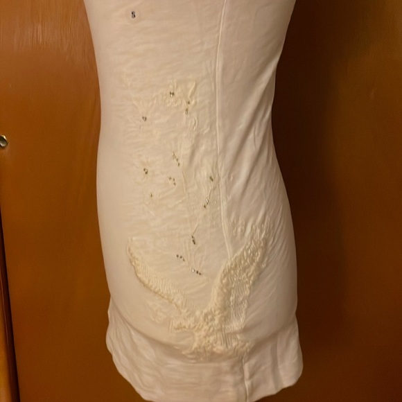 American Eagle white short sleeves T-shirt..Size S, embroidered flowers / eagle - Picture 9 of 17